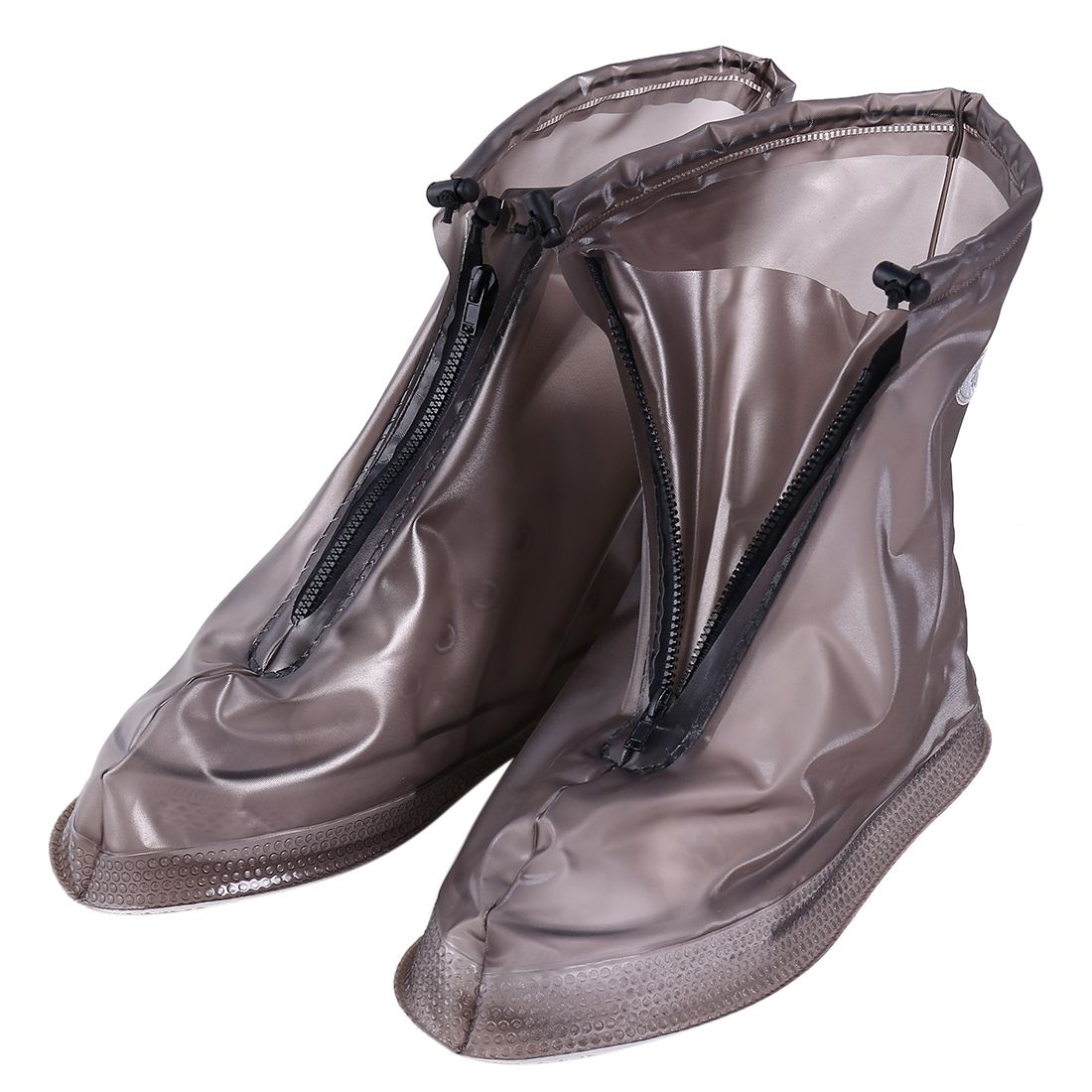 Fashion PVC Non-slip Waterproof Thick-soled Shoe Cover Size: M(Coffee)