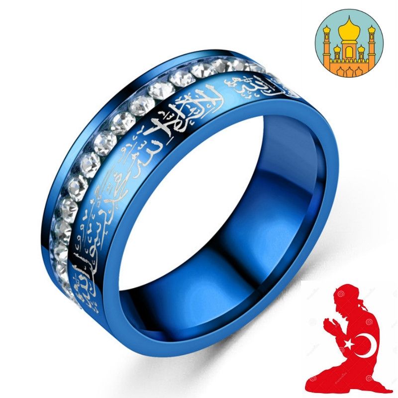 Islam Charm Beads Luck Ring-Blue