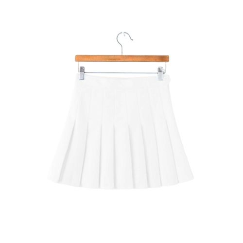 Mini Pleated Skirt Summer Uniform Lady Workout High Waisted White L