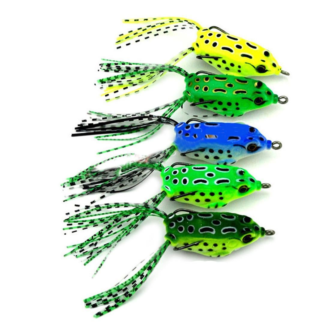 HENG JIA 5x Large Frog Fishing Lure Crankbait Hooks Bass