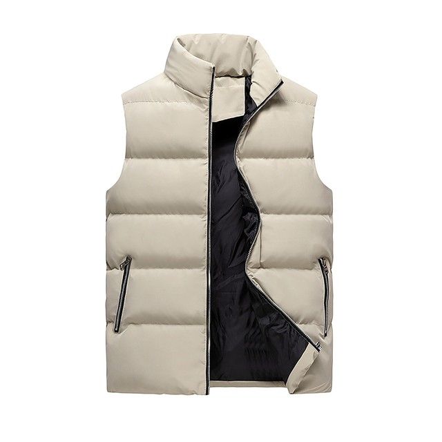 Winter Men Down Vest Coat Ultralight Sleeveless Puffer Vest Jacket Stand Jacket