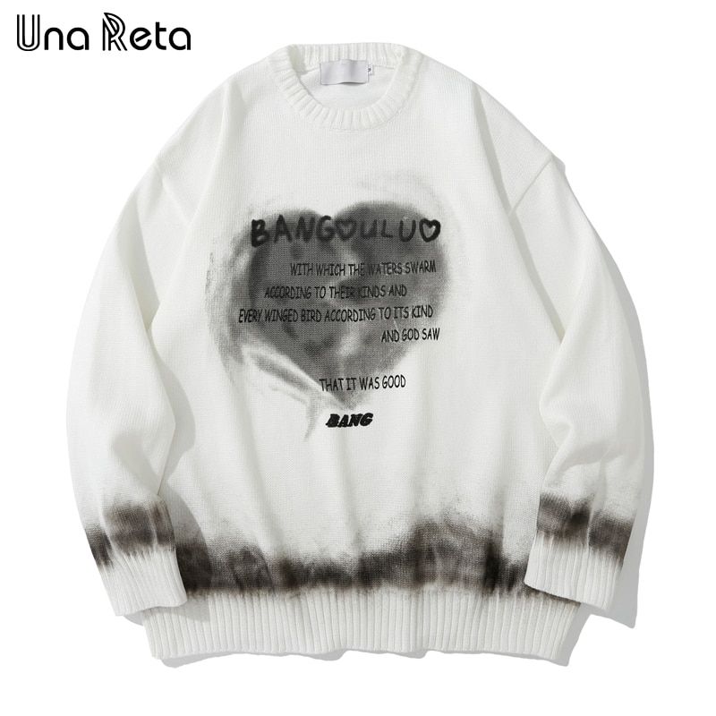 Sweater Men   Hip Hop Tie-dye Print Streetwear Men Casual-Black