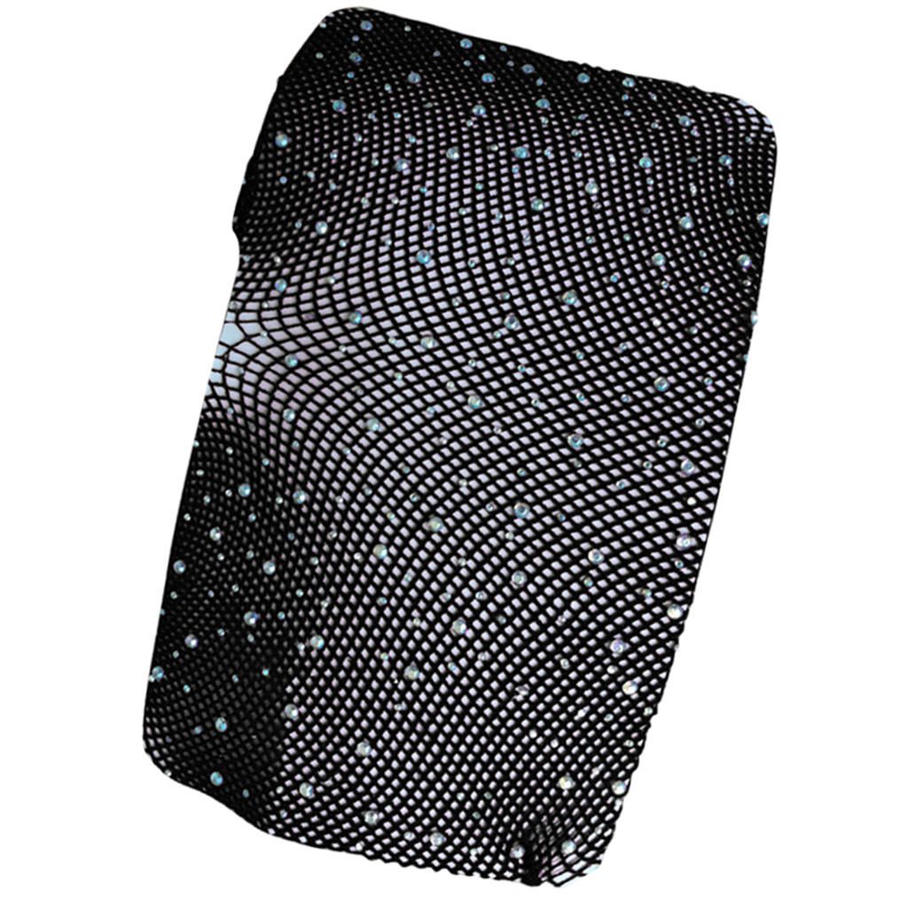 Womens Long Stockings High Waist Crystal Rhinestones Panty Hose Black
