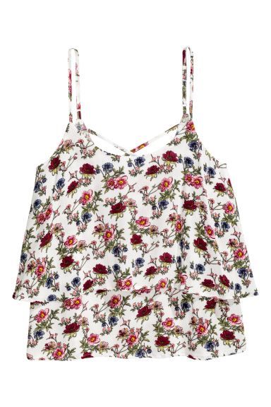 Floral Flounced Strappy Top