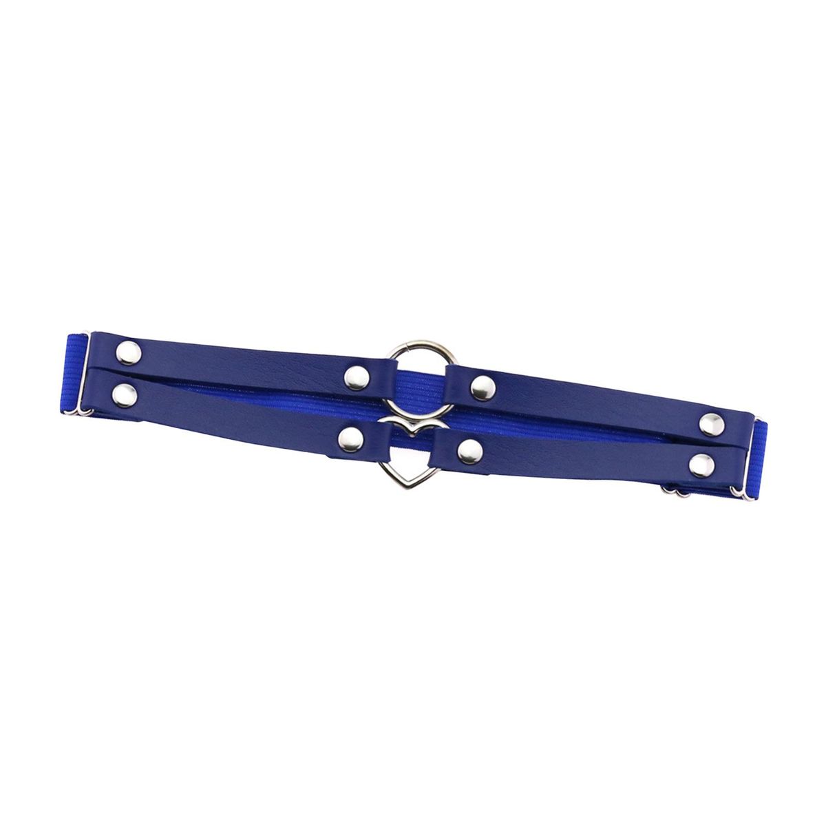 PU Leather Leg Garter Belt Ladies Trendy Thigh Chains Heart-Blue-ONE SIZE FITS ALL