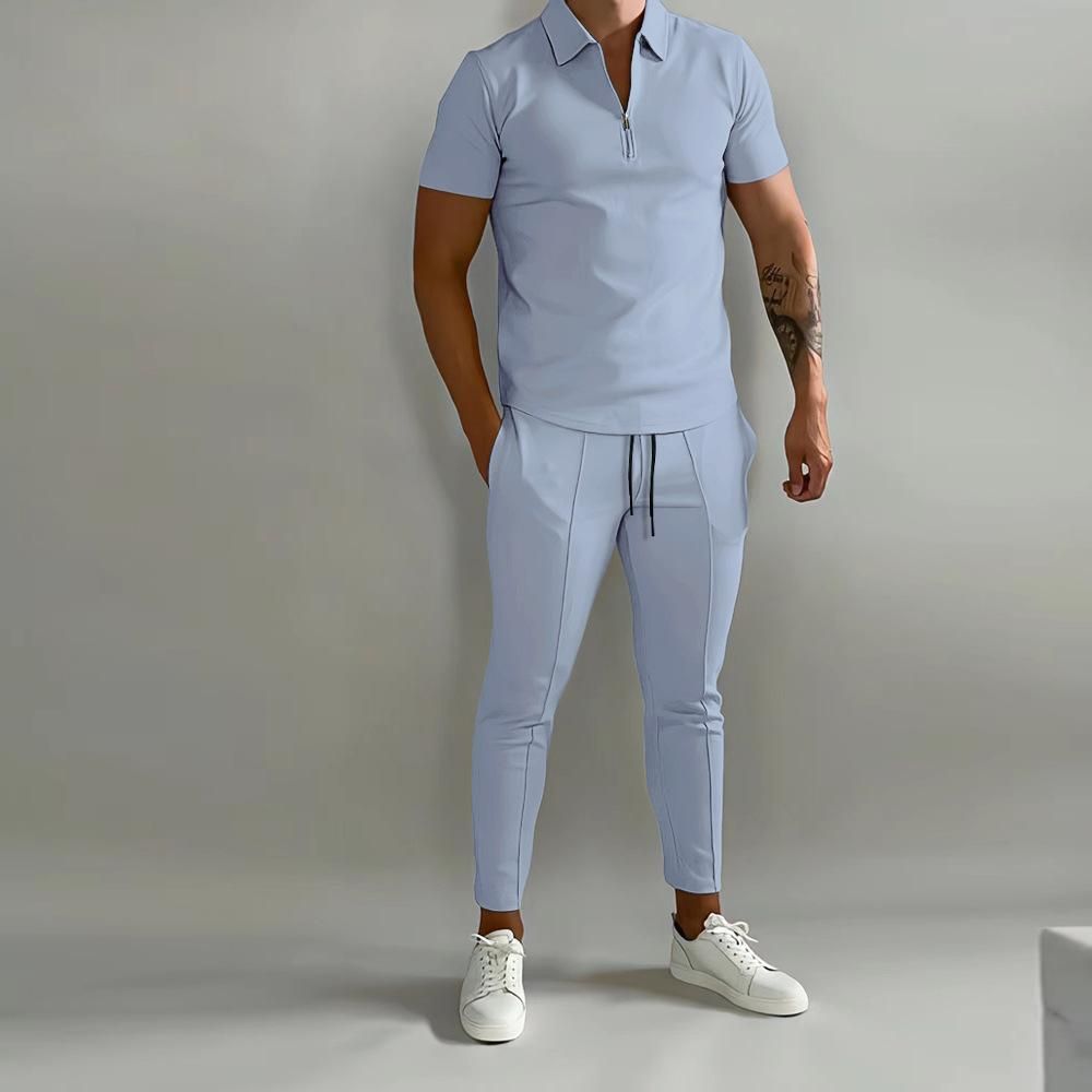 Men'S Sports Suits Fitness Sports Suits Light blue