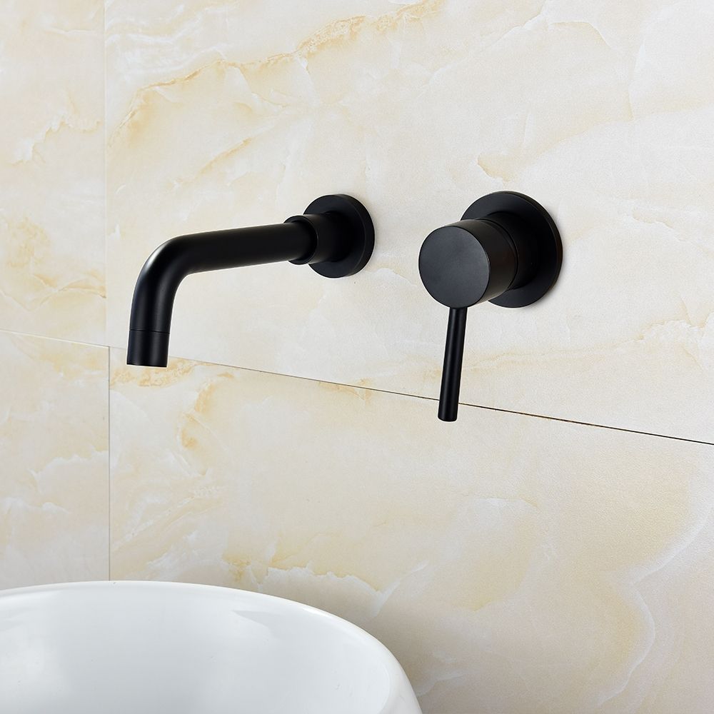 Brass Black Basin Faucet Single Handle Wall Mounted Bathroom Mixer Basin Taps Washroom Sink Faucet For Bathroom Vanity, Bowl Sink, BB6083A