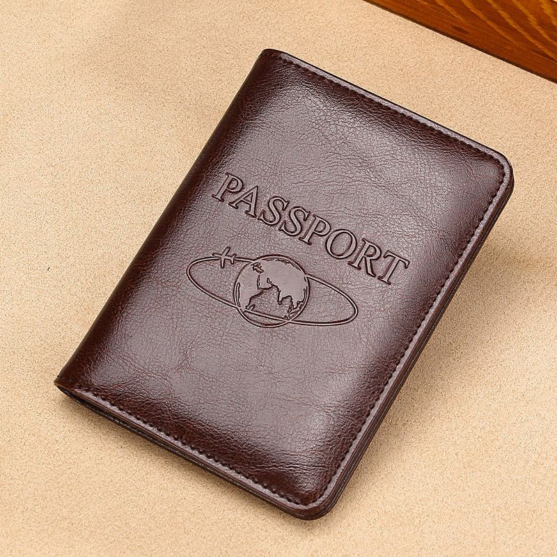 Passport Holder  Blocking Genuine Leather On Cover For Passport Bag
