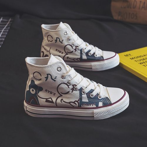 New High Top Canvas Shoes Women Running Sports Casual Shoes