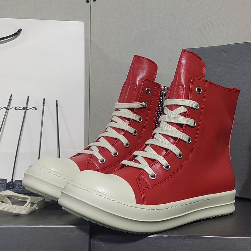 New High Top Lovers Skate Shoes Red Retro Sheepskin-Woman