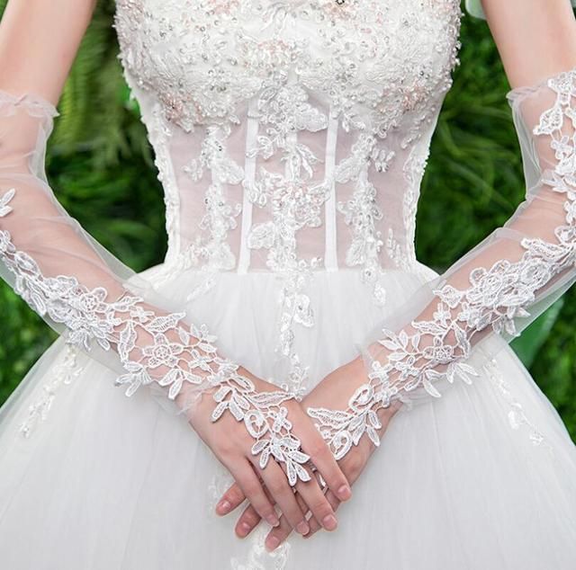 Elegance Wedding Gloves Lace Long Wedding Gloves Dress Lace