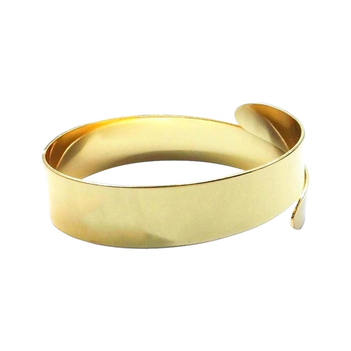 Double Layered Opening Cuff Bracelet Alloy Wide-Golden
