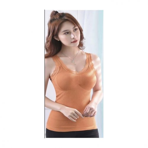 Ladies Camisole V-Neck Built In Bra  Long Warm Vest