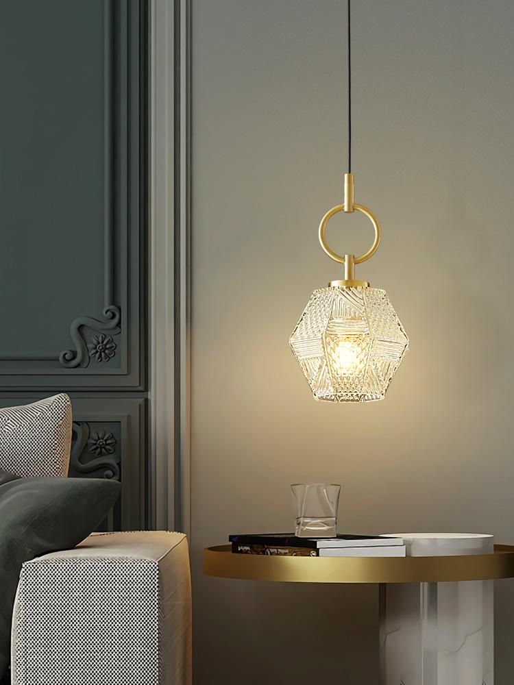 Small bedside chandelier made of American retro glass