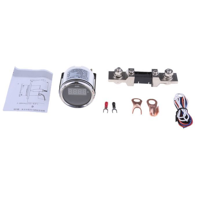 New Motorbike 52mm Waterproof Ampere Gauge LED Digital Display Meter