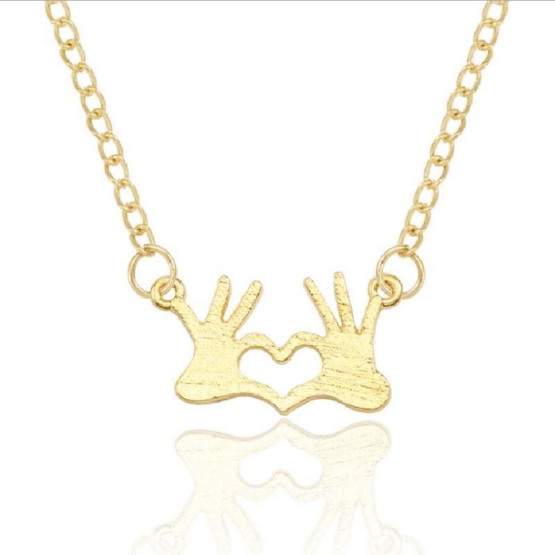 Korean Korean Girl NeckHeart Shaped Palm Necklace