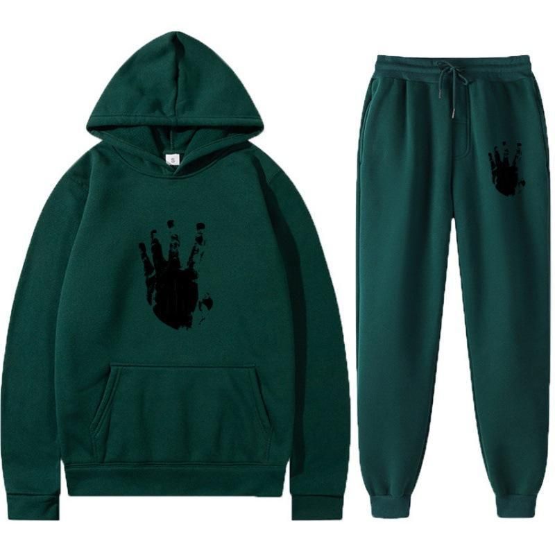 Mens Autumn Sweatshirt Top Pants Sets Sport Suit Tracksuit