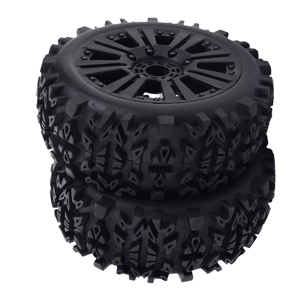 1:8 Scale RC Car Replacement  RC Car Wheel Rim Tyres Rubber Black 17mm