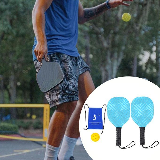 Pickleball Paddles Set 1 Yellow Ball Pickle Ball 2 Rackets 1ball 1bag