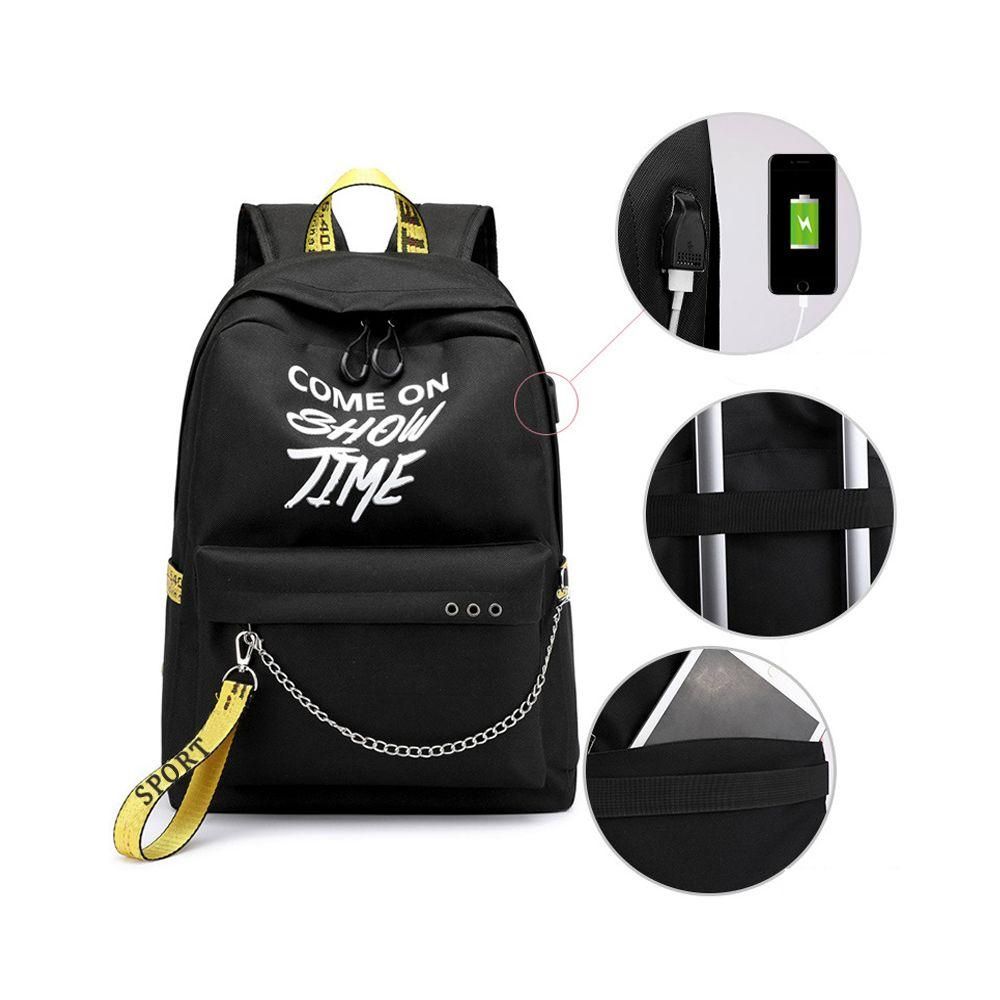 Letters Print School Bag Teenager Girls Ribbons Backpack