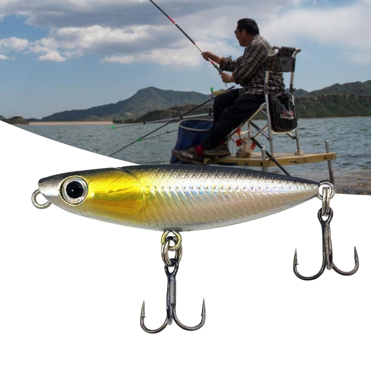 Artificial Bait Fishing Bite Topwater Hard Pencil Black