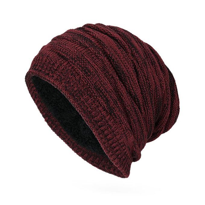 Winter Men Women Beanies Solid Color Unisex Plain-Wine Red