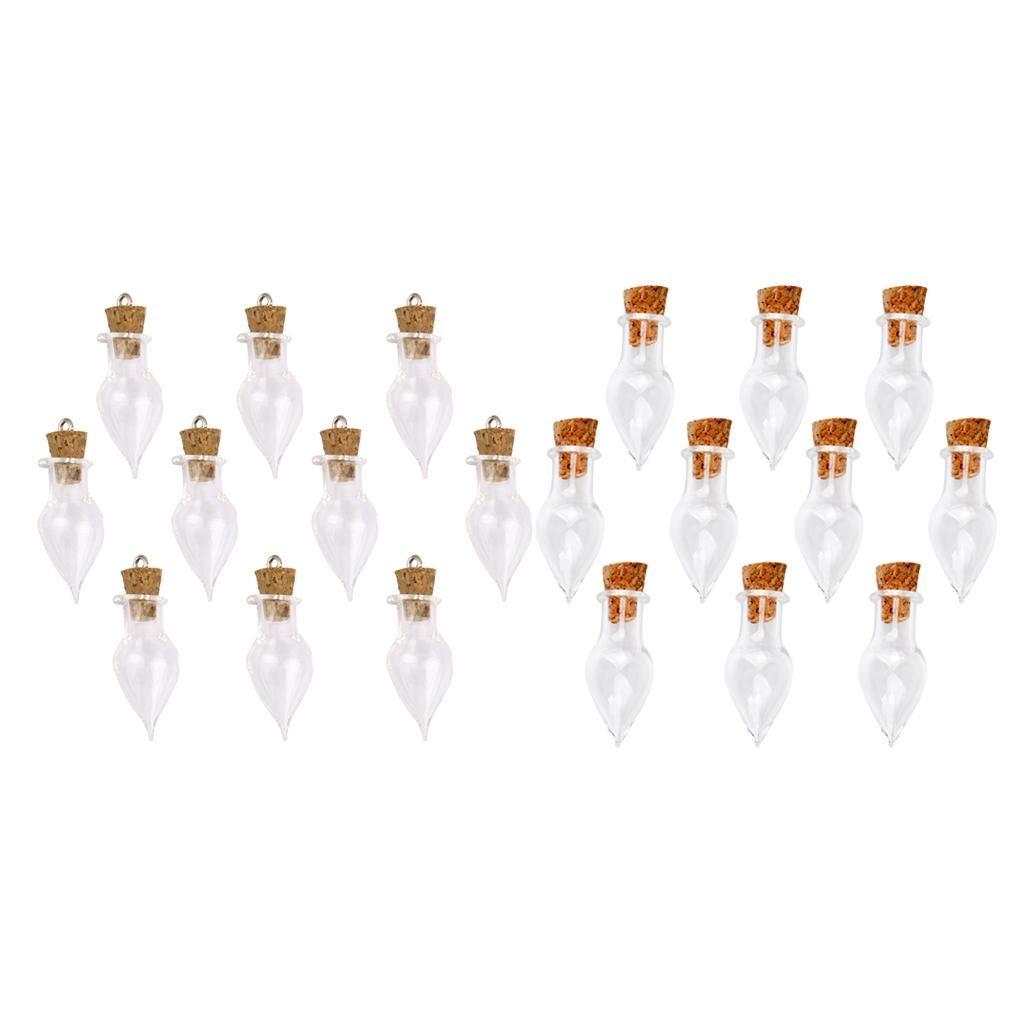 20pcs Bottle With Brass Stoppers Small Jar Pendant Necklace