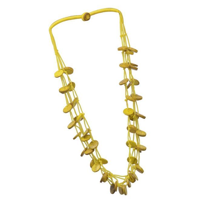 Long Beads Pendant Necklace Colorful Women Necklace With Tassel Yellow