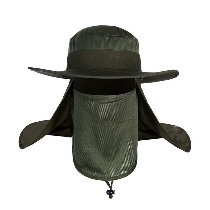 Outdoor Sun Protection Neck Face Cover Flap Cap Wide Brim-
