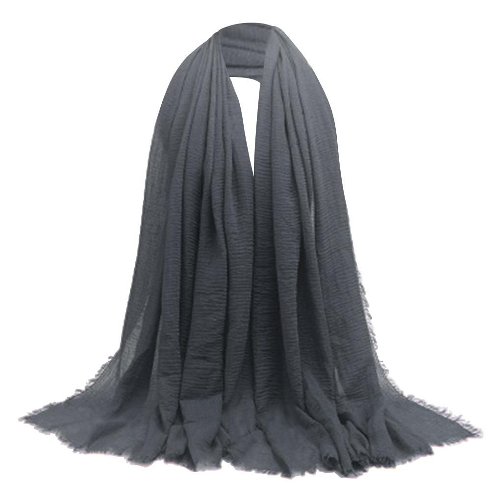 Soft Long Scarf Plain Hijab Shawl Muslim  Turban Head Scarf Neck Gray