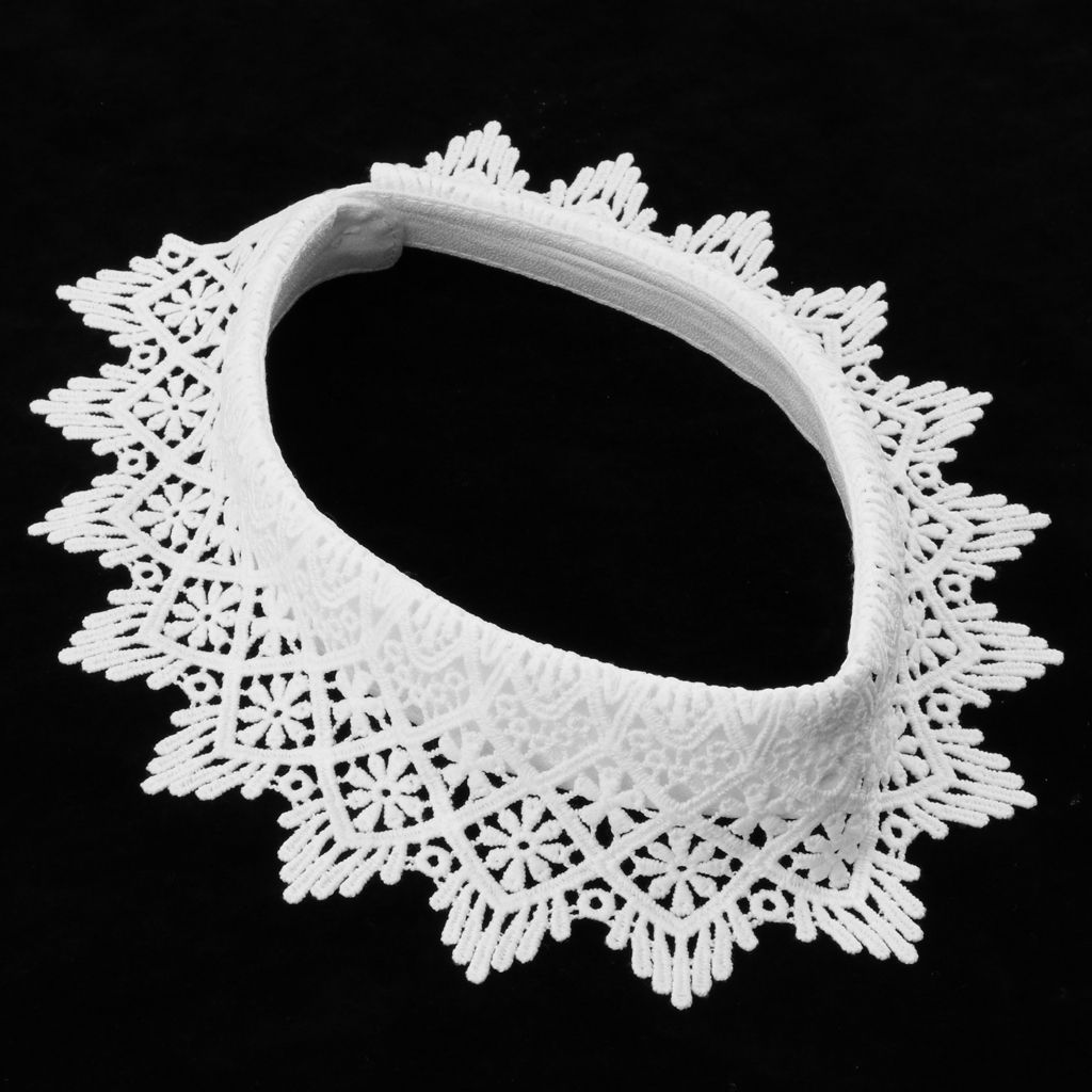 Womens Lace  Collar Detachable Half Shirt Blouse False White