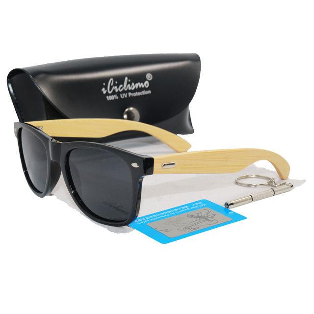 2018 New Brand Polarized Bamboo Glasses Men Women