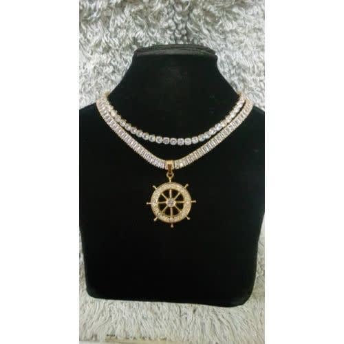 Double Tennis Chain With Pendant