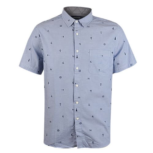 Men's Classic Fit Icon Print Chambray Shirt