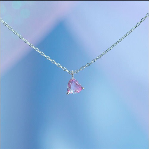 Fashion Love Pendant Multicolor  Necklace- Silver