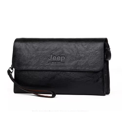 Men's Designer Leather Flip Flap Purse - Black