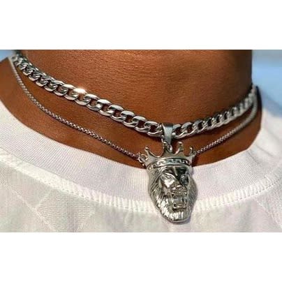 Cuban Link Chain With Crown Pendant