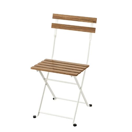 TArnO Outdoor Chair - Foldable White/light Brown Stained
