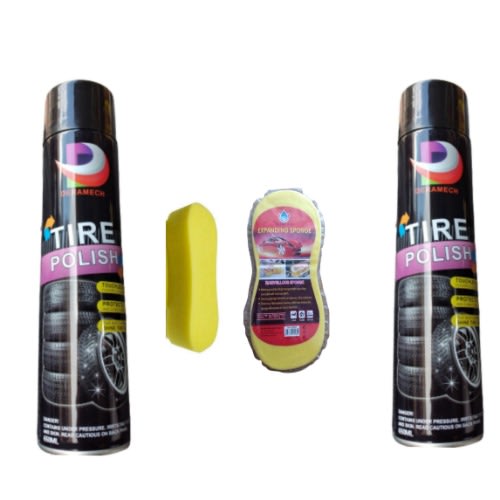 Tyre Polish 2pcs + Wash Sponge