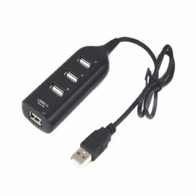 USB Extension Hub + 4 High Speed Ports - Black