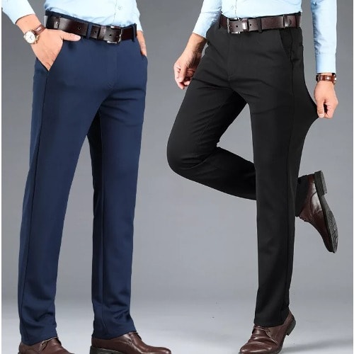 Chinos Trousers : Black & Blue -2Pieces