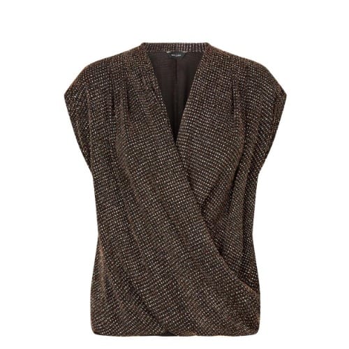 Glitter Wrap Loose Top - Multicolored Black