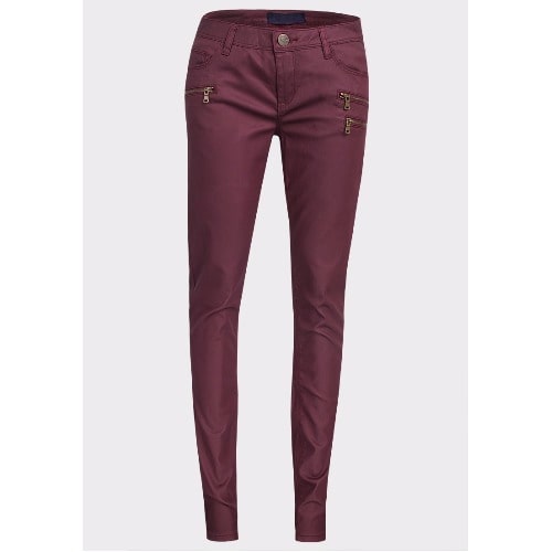 Ladies Multi Zip Waxed Trousers