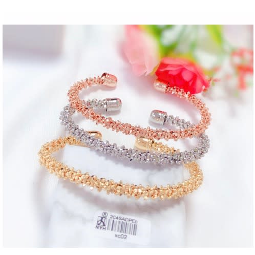 Gold, Silver And Bronze Bracelets -3 In 1