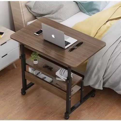 2 Layers Adjustable Laptop Stand Study Desk - Dark Brown