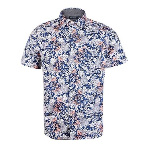 Classic Fit Pinaapple Print Poplin Shirt