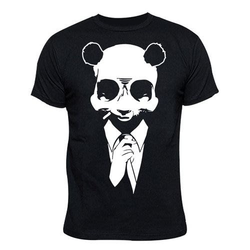 Made Men Panda Print Tshirt -black