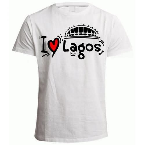 I Love Lagos Print Tshirt -white