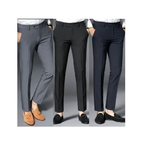 Men's Formal Trouser Set - Black + Grey & Blue