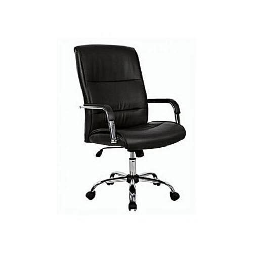 Cushion Leather Chair - Black